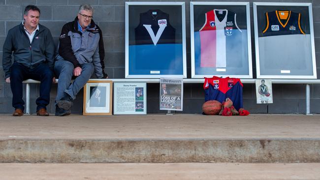 Bungaree Demons life members Darren Rix and Jayson Frawley at the club on Tuesday. Pic: Jay Town