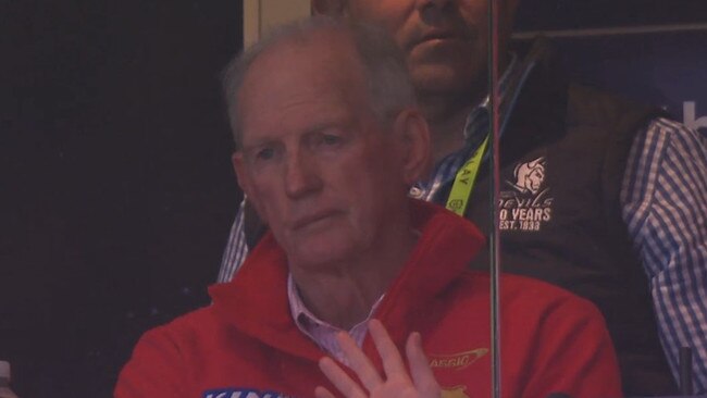 Wayne Bennett wasn't impressed. Photo: Fox Sports