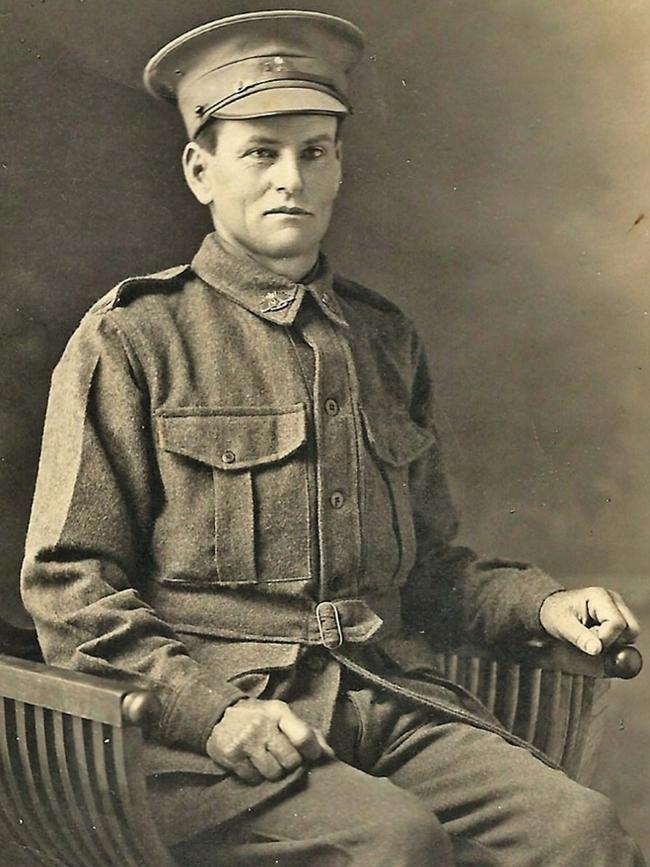 “My grandfather William Henry Hatcher during WW1. He died in Sydney, at the age of 86. The late Mr. Hatcher was born in the West Wyalong district. Mr Hatcher served in the A.I.F. in the 1914-18 War and was wounded in action in France by enemy machine gunfire while acting as a platoon scout on August 23, 1918. His Service number was 7487. After being transferred to a hospital in England it was ascertained that his father, an Englishman, had been a Palace Guard at Buckingham Palace. The reigning King George V, while visiting the Australian wounded in their English hospital, noticed his name William H. Hatcher above his bed and asked if his father had the same name. He replied that he did. The king then stated that, as a youth, he knew his father at Buckingham Palace and often spoke to him. His Majesty was interested to learn of his life in Australia and issued a card inviting him to visit the palace when he recovered. . William Hatcher or “Will” as he was known did visit the King on October 29 1918 and this card is in the Thomas family possession. On his return to Australia the late Mr Hatcher bought a plant and share farmed while waiting for a block of land, which he secured at Dirnaseer. He successfully farmed this land for 10 years until his health failed then he sold the property and lived in retirement in Sydney.” Picture: Supplied by Paul Pereira