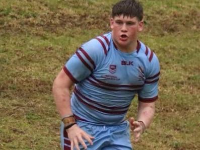 Cooper Clarke playing school boys rugby league for St Gregory's College Campbelltown, 2023. Picture: Supplied.