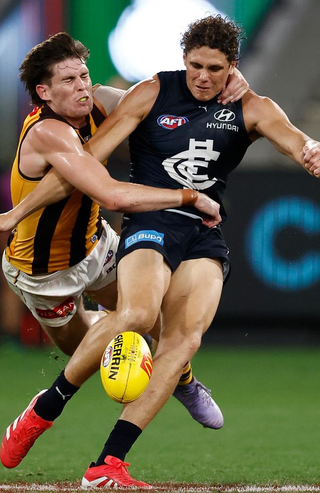 Charlie Curnow was given a bath. Photo by Michael Willson/AFL Photos via Getty Images.