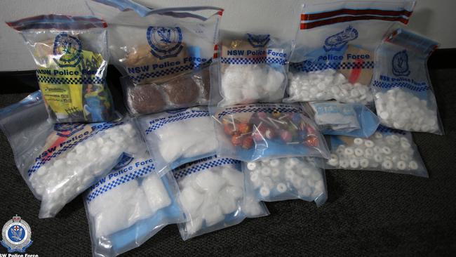 A selection of the parcels seized by authorities allegedly contained illegal drugs disguised as lollipops and lollies. Picture: NSW Police