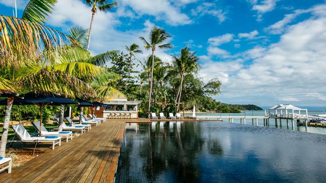 Pool with jetty views at Orpheus Island Lodge, Queensland.