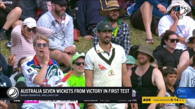 Aussies seven wickets away from victory in First test