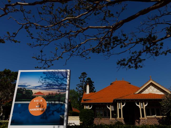 SYDNEY, AUSTRALIA - NewsWire Photos SEPTEMBER 14 2023. Generic housing & real estate house generics. Pic shows a for sale sign for a 5 bedroom home sold in Haberfield. Picture: NCA NewsWire / Max Mason-Hubers