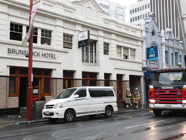Overnight fire at the Brunswick Hotel in Liverpool Street Hobart. Picture: Nikki Davis-Jones