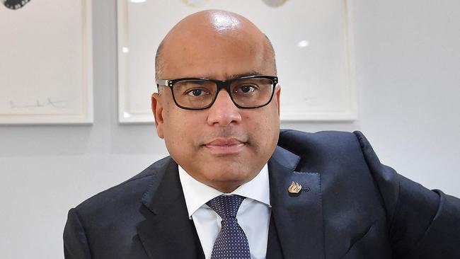 (FILES) In this file photo taken on January 28, 2019 Sanjeev Gupta, head of the GFG (Gupta Family Group) Alliance, poses for a photograph during an interview with AFP in London. - Britain's Serious Fraud Office on Friday launched a probe into steelmaker GFG Alliance, focusing partly on links with its collapsed financier Greensill. (Photo by BEN STANSALL / AFP)