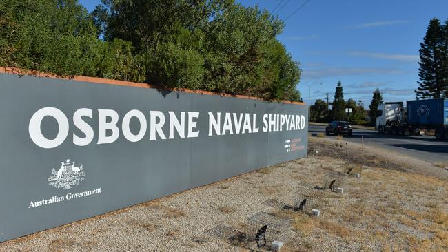 About 350 workers will walk off the job at Osborne Naval Shipyard on Monday. Picture: Brenton Edwards