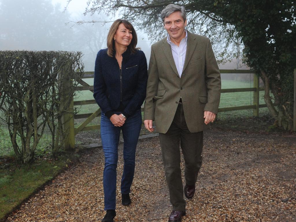 Pippa Middleton’s parents, Michael and Carole. Middleton’s baby has Michael as a middle name. Picture: Getty Images