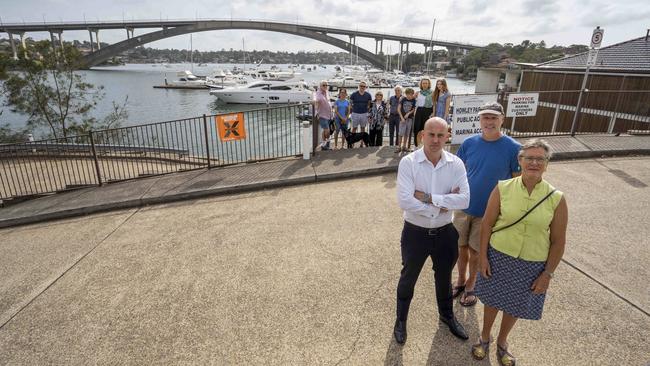 Residents rallying against Gladesville marina expansion. Picture: Matthew Vasilescu