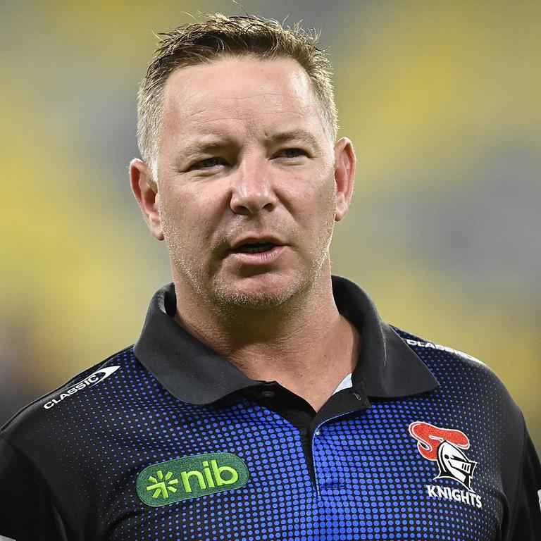 Newcastle coach Adam O'Brien deserves praise for bringing the Knights back from the brink. Picture: Getty