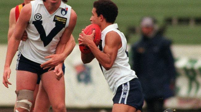 Winis Imbi competes for Victorian Country against South Australia at under-18 national championships. Picture: Peter Ward