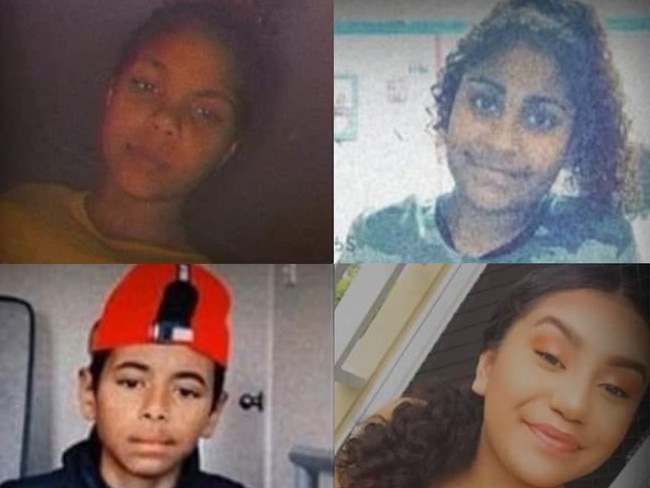 (From top) Cayenne Nona, Rayveena Coolwell, Lucius Hill (also known by Baira), and Aaliyah Tappa Brown were killed in a crash last year.