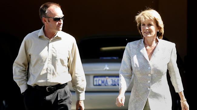 Murray Hansen and Julie Bishop pictured during Bishop's time as a minister in the Howard government in 2007.