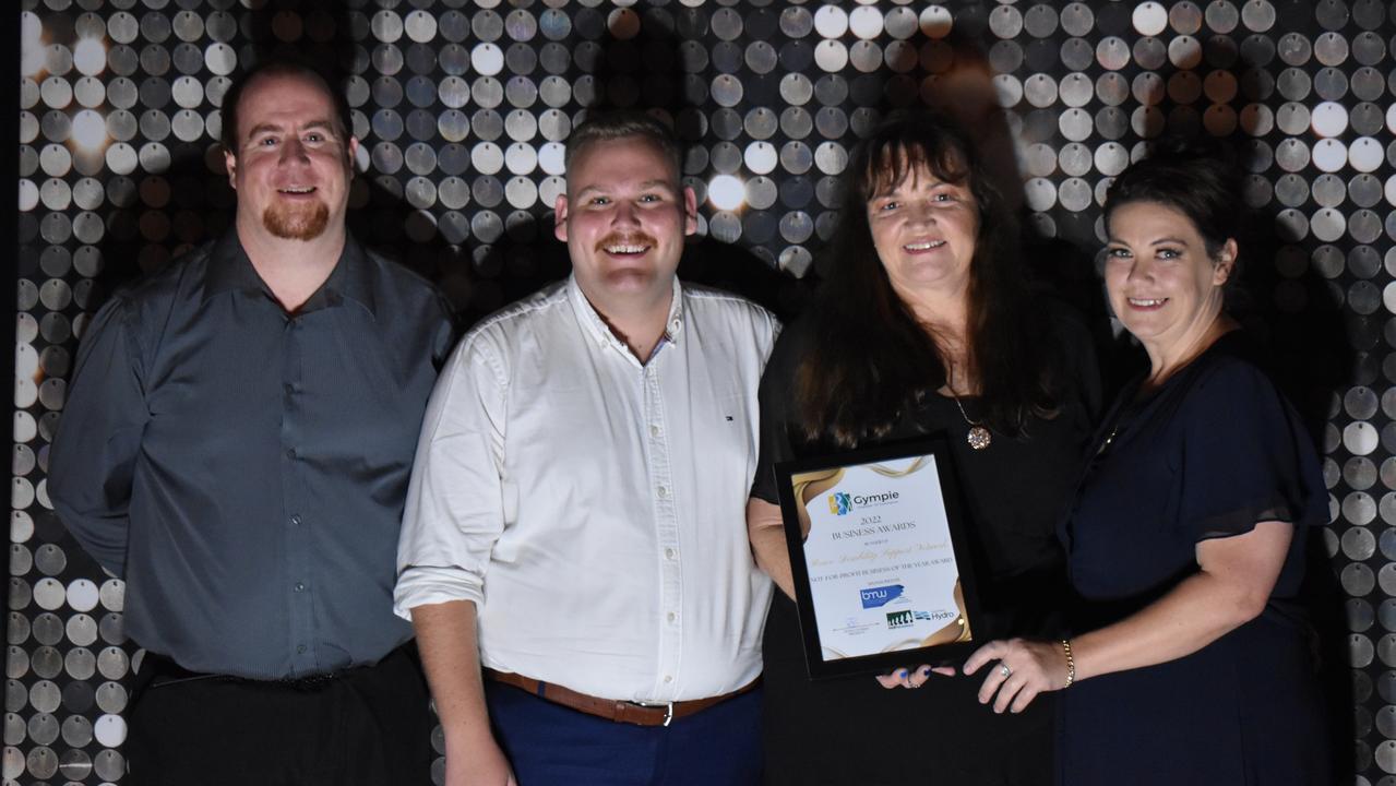 Not-For-Profit Business of the Year runner-up: Bravo Disability Support Network. Photo: Nathan J, Codi J, Cindy B and Donna A.