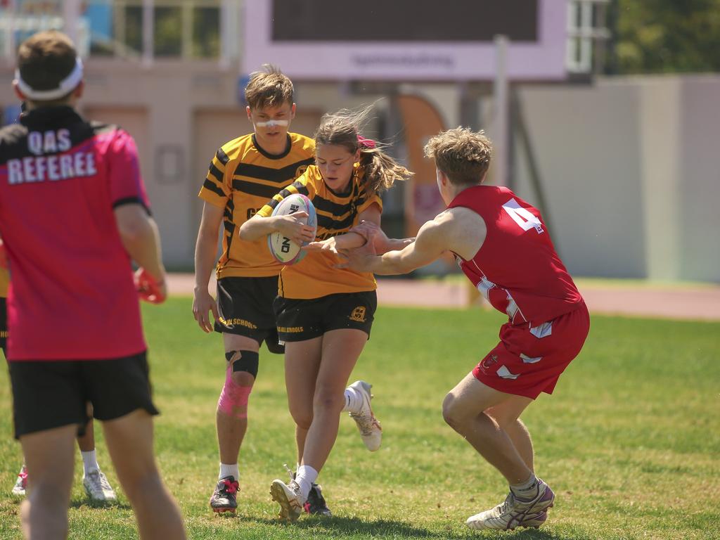 Townsville Grammar V St Pauls at the 2024 Gold Coast Titans All Schools Touch Football Picture: Glenn Campbell