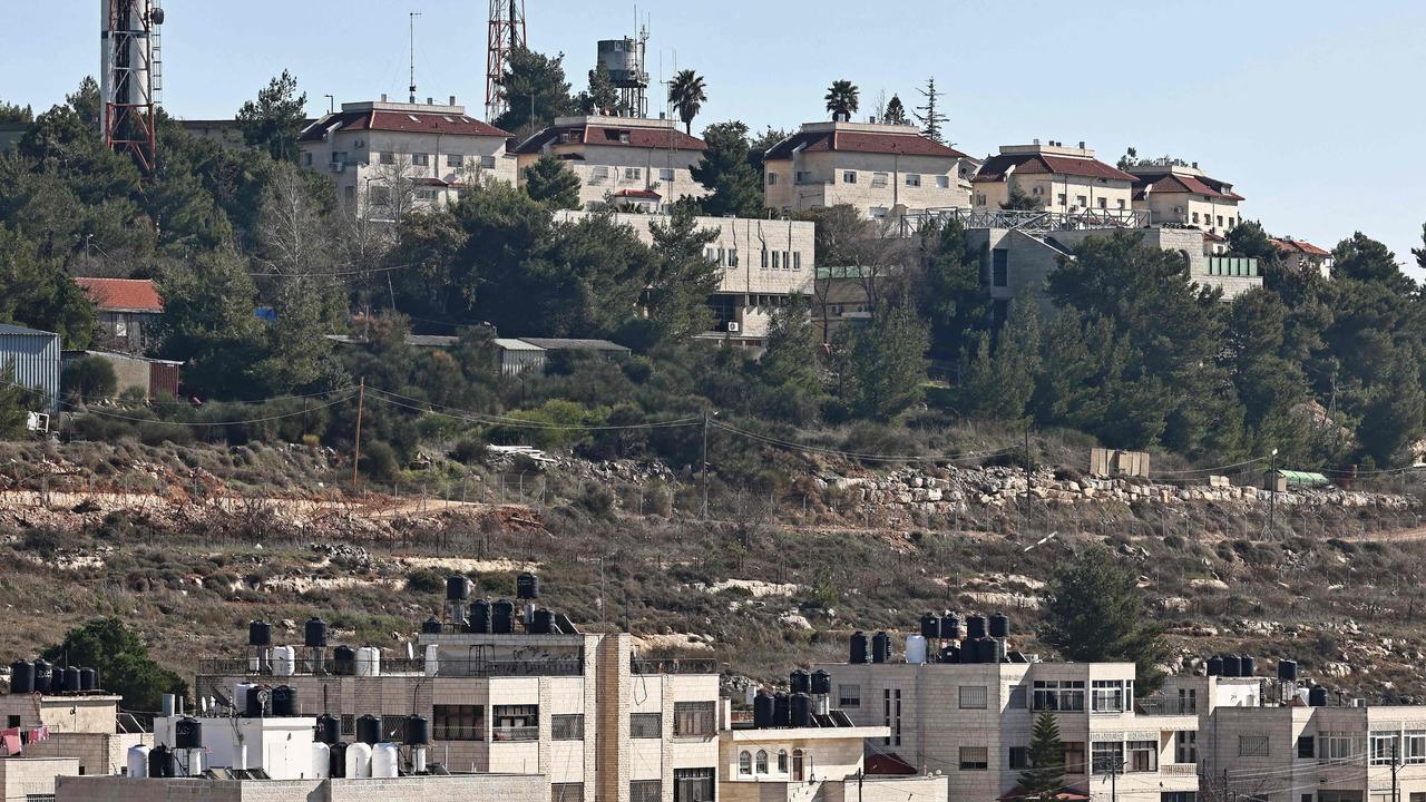 The Israeli settlement of Psagot in the occupied West Bank, located on Tawil hill, adjacent to the Palestinian cities of Ramallah and al-Bireh. Picture: Zain Jaafar / AFP