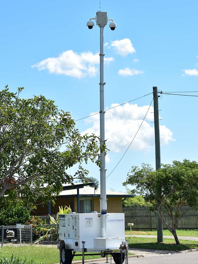 Salisbury Council will deploy portable CCTV units, such as this one used by Townsville City Council. Picture: Shae Beplate