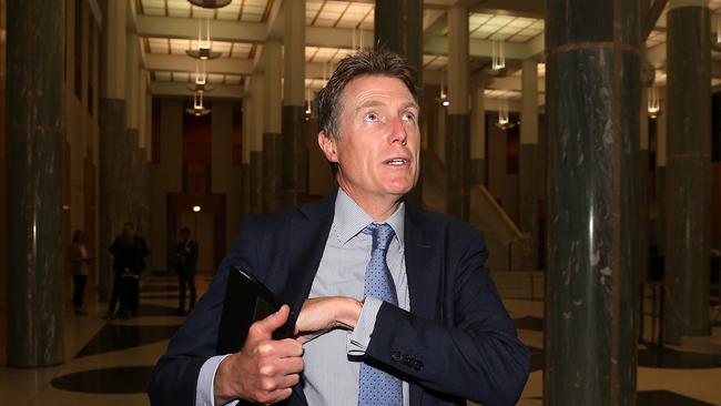 Christian Porter leaving parliament after the budget was handed down on Tuesday. Picture: Jane Dempster