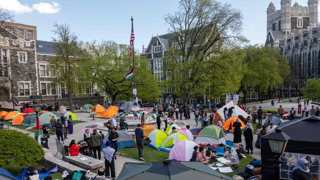 Students and others at City College continue to organise around a pro-Palestinian encampment on their West Harlem campus. Picture: Getty