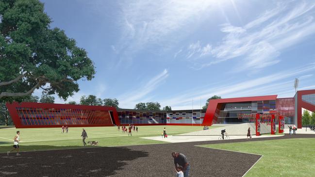 Artist's impression of the proposed National Rugby Training Centre at Ballymore. Courtesy: QRU