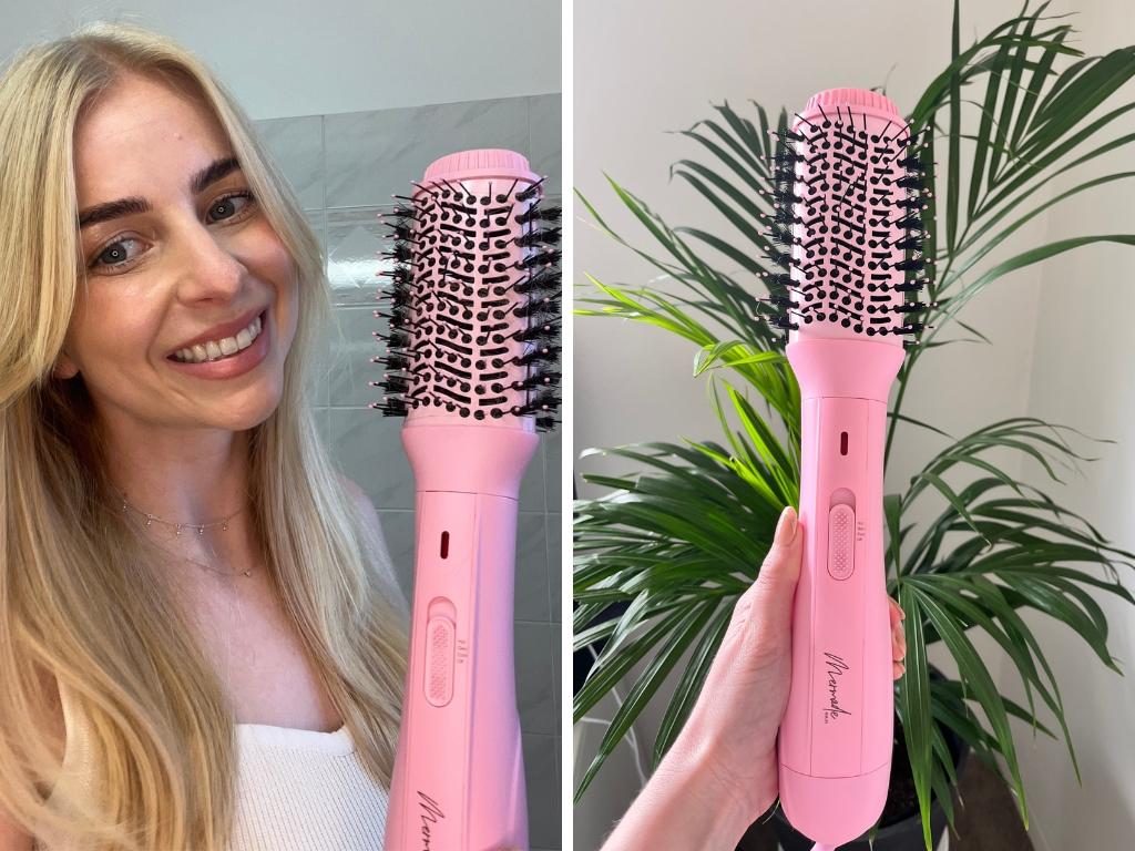 The Mermade Blow Dry Brush is a great budget alternative to the Dyson Airwrap. Picture: news.com.au/Hannah Paine.