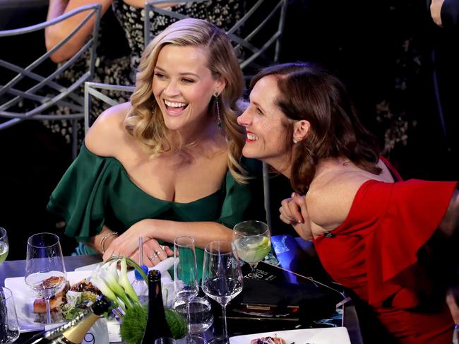 Reese Witherspoon and Molly Shannon during the 24th Annual Screen Actors Guild Awards at The Shrine Auditorium on January 21, 2018 in Los Angeles, California. Picture: Getty