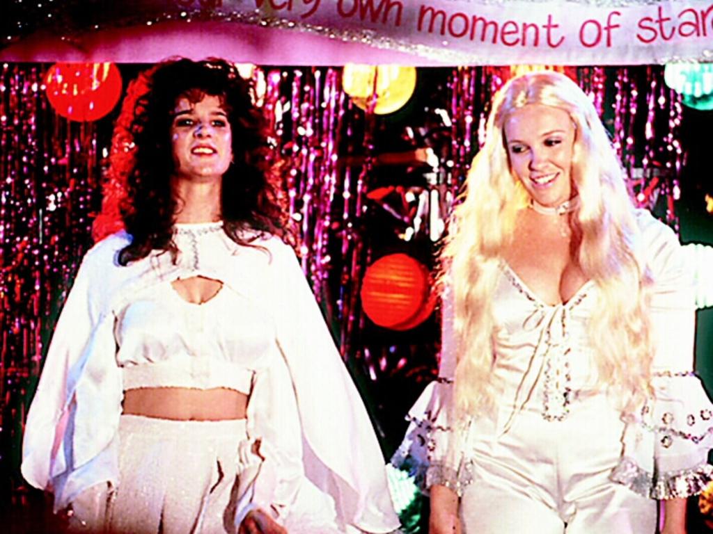 ‘The optimism of ABBA was infectious!’ Rachel and Toni in an ABBA-inspired scene from Muriel’s Wedding, which is marking its 30th anniversary.