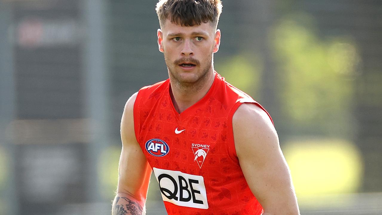 Could the Swans pair Peter Ladhams with Tom Hickey in the ruck? Picture: Phil Hillyard