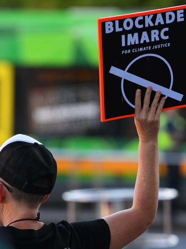 Blockade IMARC. Picture: James Ross/AAP