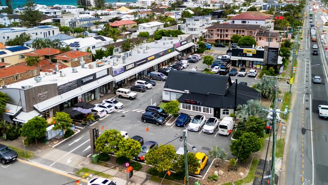 The shopping centre at 2375 Gold Coast Highway in Mermaid Beach is on the market. Picture: Supplied