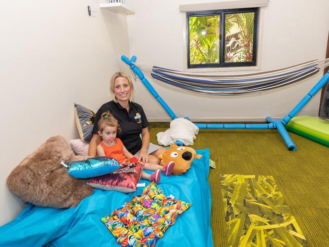 Raquel Hartley from The Reilly Room Project and Jeanie Vallance at the launch of the new Reilly Room at BIG4 Adventure Whitsunday Resort. Photo: Riptide Creative