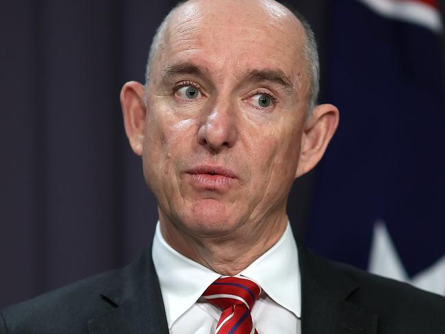 CANBERRA, AUSTRALIA - NewsWire Photos, AUGUST, 19, 2021:  Stuart Robert at a press conference at Parliament House in Canberra.Picture: NCA NewsWire/Gary Ramage