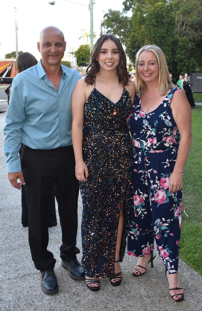 Teal, Cecilia and Phil at the Maleny State High School formal on November 16, 2022. Picture: Sam Turner