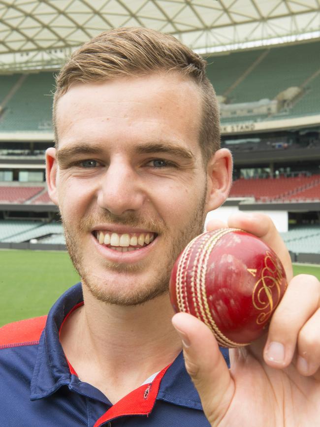 Nick Winter at Adelaide Oval. He is aiming to replicate his Dukes ball form this summer. Picture: AAP Image/ Brenton Edwards