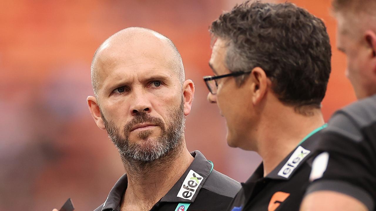 Mark McVeigh (left) has replaced Leon Cameron. Picture: Cameron Spencer/AFL Photos/via Getty Images