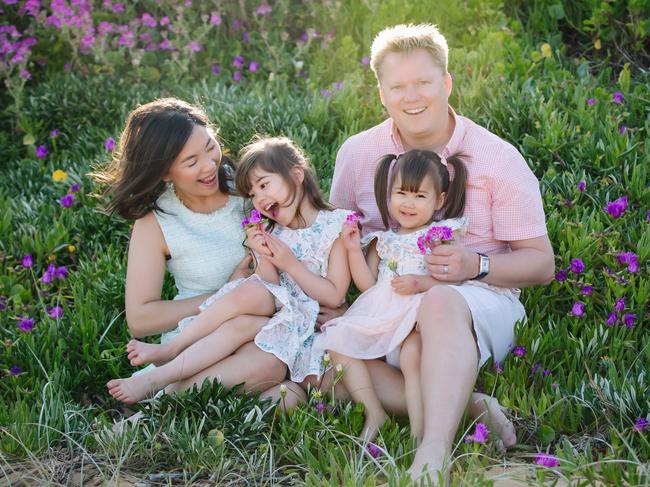 KindiCare founder Benjamin Balk, his wife Julini Halim-Balk and daughters Amelia, 5, and Annelise, 3.