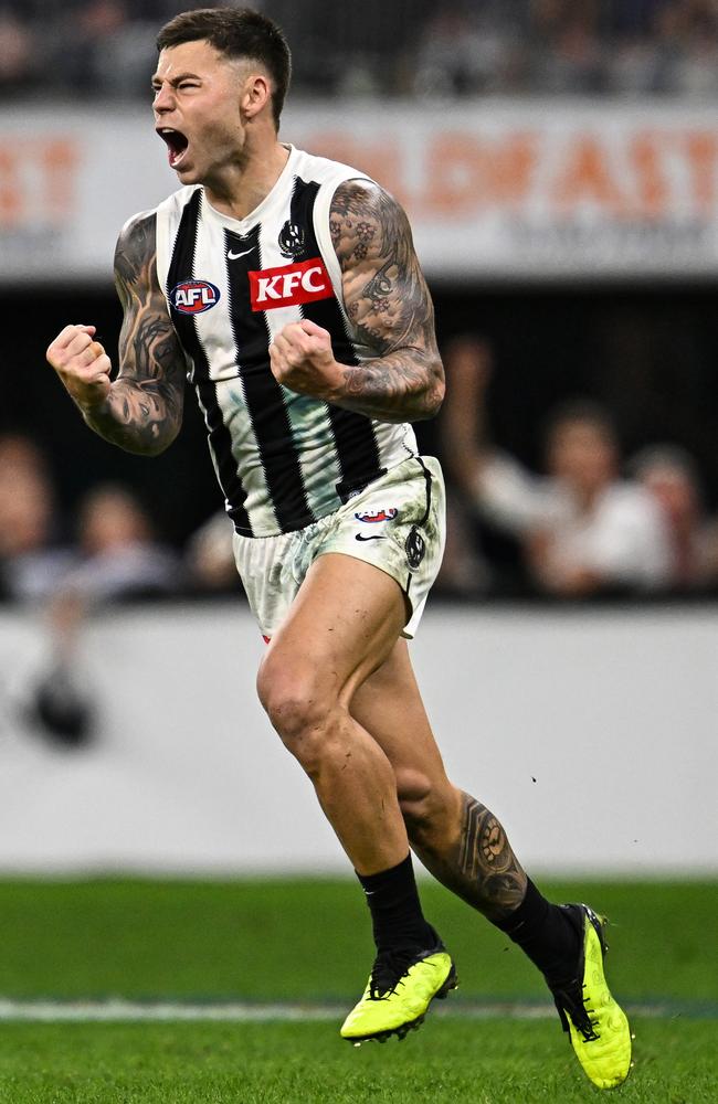 Jamie Elliott stood up for the Magpies. Picture: Getty Images