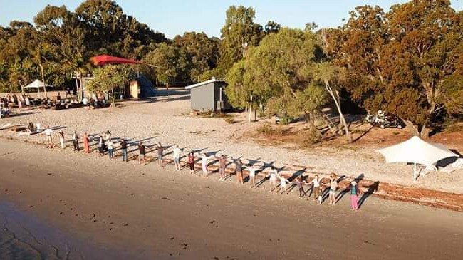 Residents on the beach at Couran Cove Island Resort, South Stradbroke Island. Picture: supplied