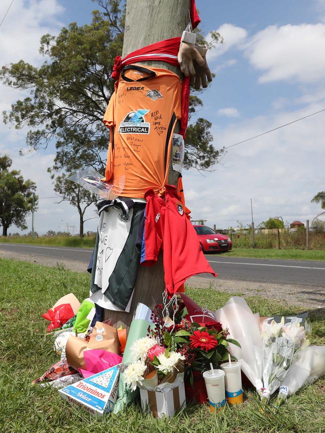 A memorial to Nicholas at the crash site. Picture: Tim Hunter