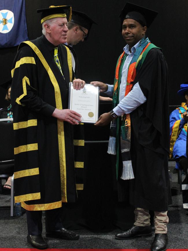 Wesley Robe graduated with a Bachelor of Psychological Science (Honours) at the CQUniversity graduation ceremony in Bundaberg on December 14, 2023.