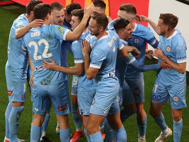 Adelaide United were unable to wrestle the lead from City at any point on Thursday night. (Photo by Robert Cianflone/Getty Images)