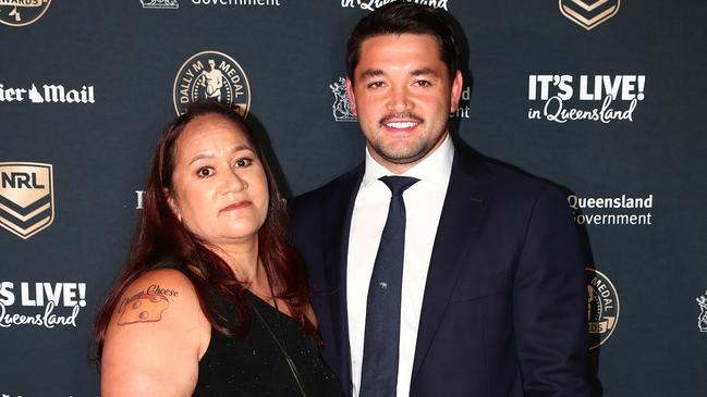 Brandon Smith at the Dally M Awards with his mum. Picture: Chris Hyde/Getty Images.