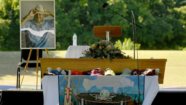 Memorial for Andrew Symonds at Riverway Stadium in Townsville. The private service at the stadium. Picture: Evan Morgan