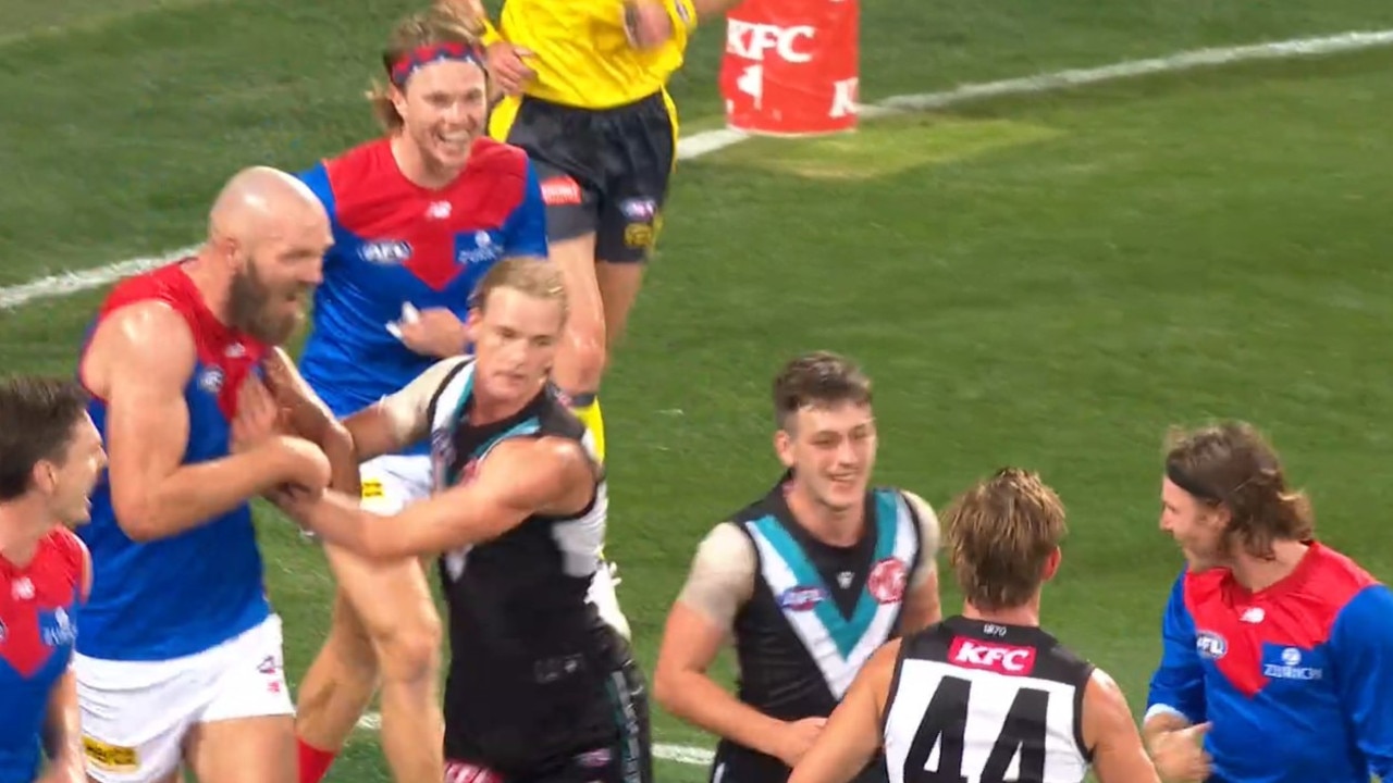 Melbourne were laughing at Port at halftime. Photo: Fox Sports