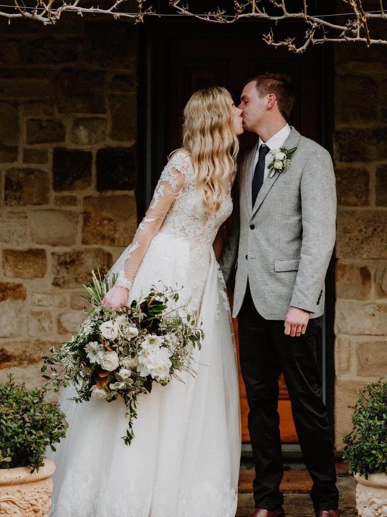 Bethany Mallet and Jake Racz, married at Kangarilla Uniting Church, Davish Photography. Bethany and Jake faced many changing restrictions, but went ahead and married and will celebrate a bigger reception next winter.