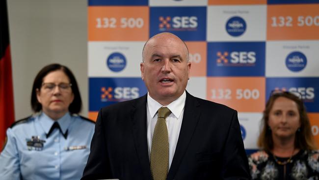 NSW Minister for Police and Emergency Services David Elliott speaks to the media during a NSW flood update press conference in Sydney. Picture: NCA NewsWire/Bianca De Marchi