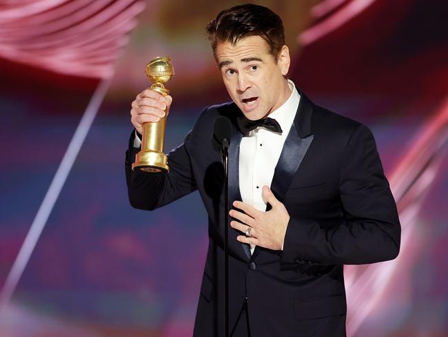 Colin Farrell could follow up his Golden Globe win with an Oscar for his stunning performance in the Banshees of Inisherin. Picture: Getty Images