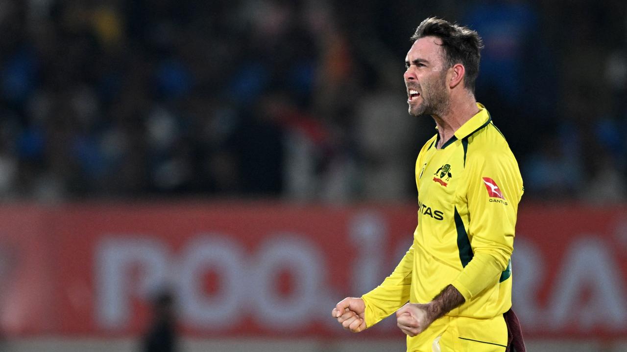 Maxwell’s off-spin will be key to Australia’s chances. (Photo by Punit PARANJPE / AFP)