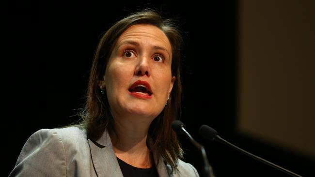 19/03/2018. Finance Services Minister Kelly O'Dwyer speaks at the ASIC Annual forum held at the Hilton hotel in Sydney. Britta Campion / The Australian